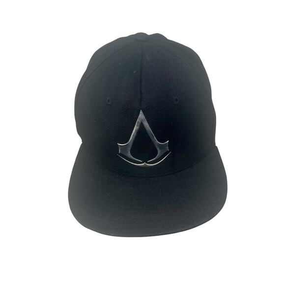 Assassin’s Creed Snapback Hat Black Flat Bill Embroidered Logo Gamer Ubisoft Cap - Picture 9 of 11